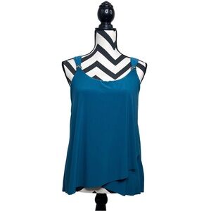 Miraclesuit Teal Sz 8 Beachy Summer Tankini Top